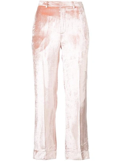 Tome Metallic Tailored Trousers - Pink In Pink & Purple