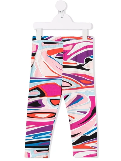 Emilio Pucci Junior Kids' Vortici Graphic-print Leggings In Pink