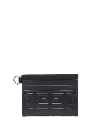 Givenchy 4g Leather Card Holder In Black