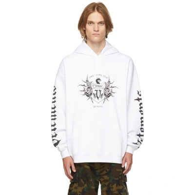 Vetements Black Label Logo Hoodie White