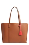 Tory Burch Perry Leather Tote In Light Umber