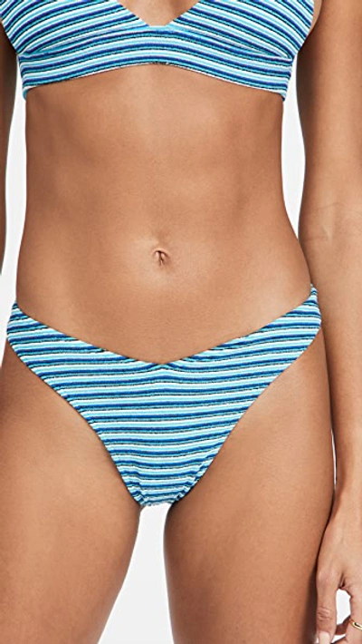 Frankies Bikinis Barb Terry Bikini Bottoms In Positano Stripe