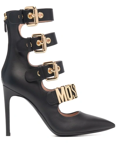 Moschino Logo-plaque 110mm Pumps In Schwarz