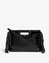 Maje Womens Black M Duo Croc-embossed Leather Clutch 1 Size