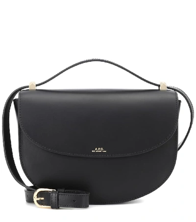 A.p.c. Genève Smooth-leather Shoulder Bag In Black