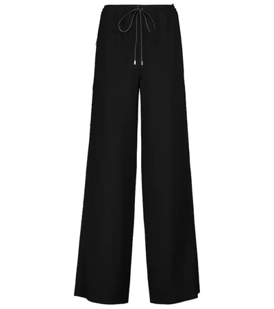 Loewe Drawstring Wide-leg Trousers In Black