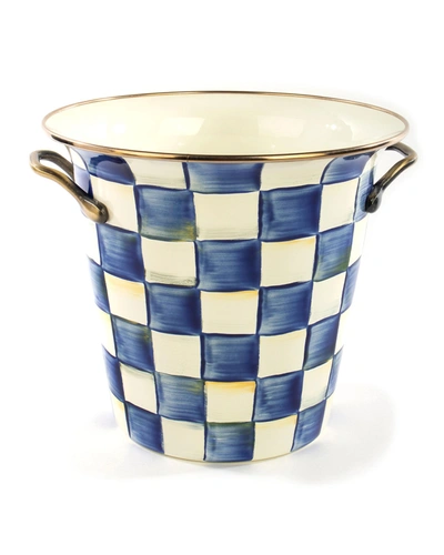 Mackenzie-childs Royal Check Wine Cooler In Blue/white