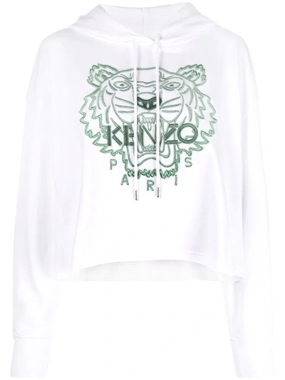 Kenzo Womens White Icon Tiger-print Cotton-jersey Hoody L