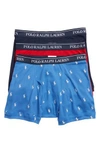Polo Ralph Lauren Assorted 3-pack Cotton Boxer Briefs In Racer Blue/ Red/ Cruise Navy