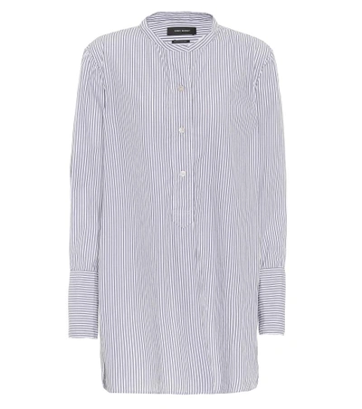 Isabel Marant Louison Striped Cotton Shirt In Grey | ModeSens