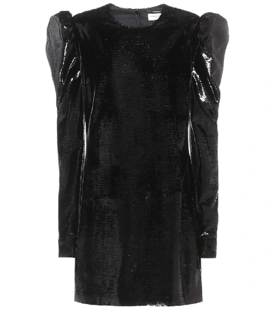 Saint Laurent Long-sleeved Dress In Black