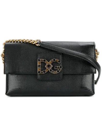 Dolce & Gabbana Dg Millennials Leather Shoulder Bag In Black