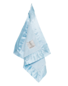 Little Giraffe Kids' Luxe Solid Plush Baby Blanket W/ Satin Border In Blue