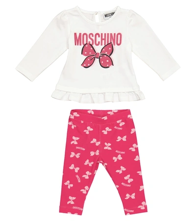 Moschino Baby Printed T-shirt And Leggings Set In Pink