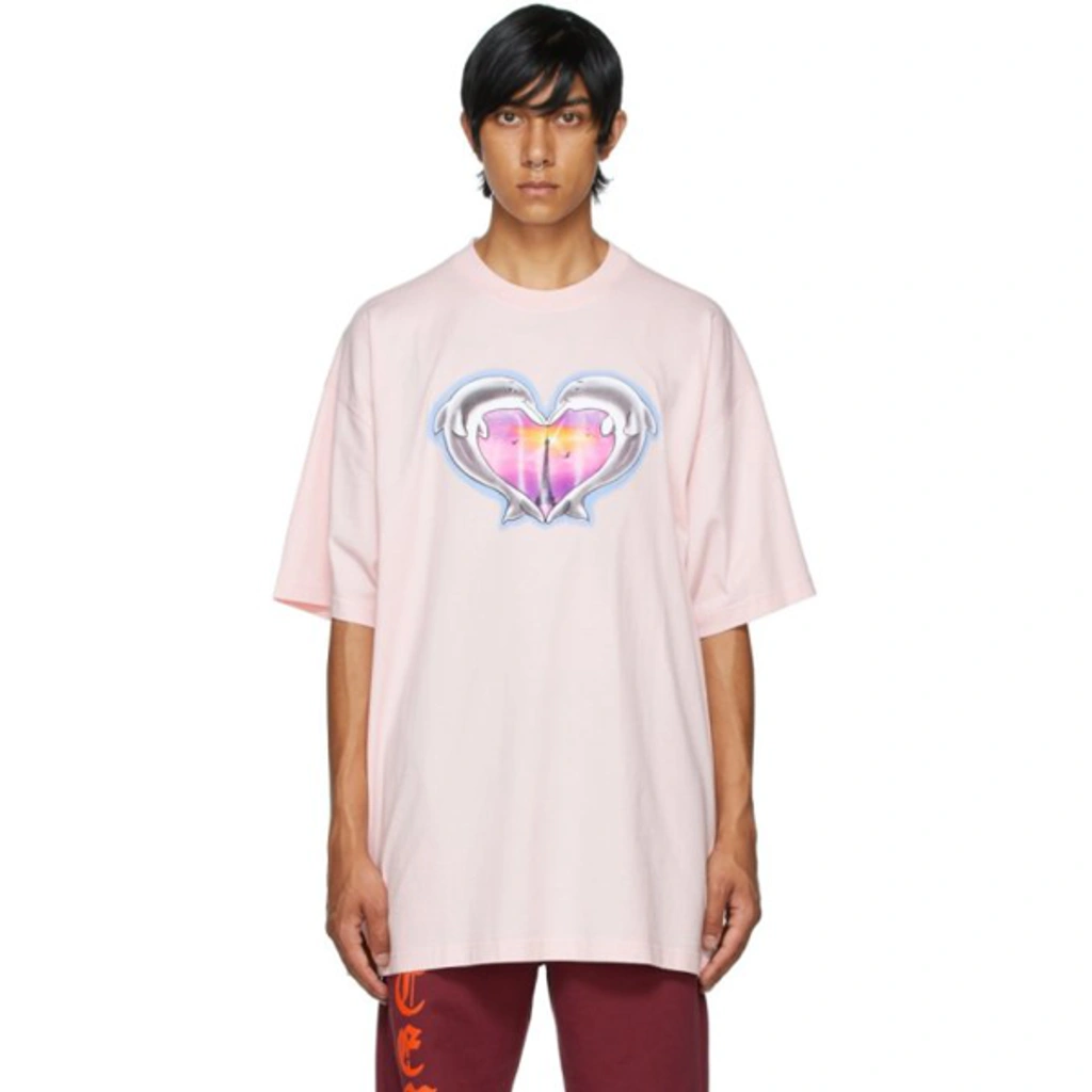Vetements Pink Dolphins Heart Logo T-shirt | ModeSens Vetements Pink Dolphins Heart Logo T-shirt | ModeSens