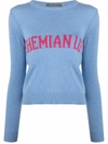 Alberta Ferretti Bohemian Life Intarsia-knit Cashmere Jumper In Blue