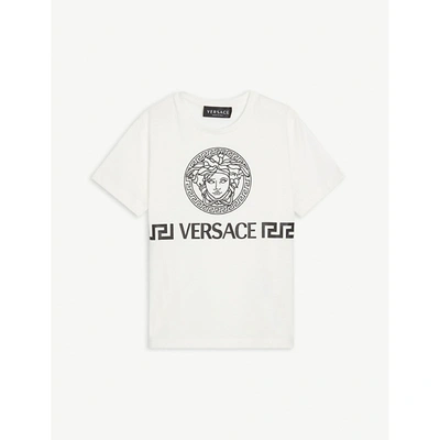 Versace Kids' Medusa Brand-print Cotton T-shirt 4-14 Years In White