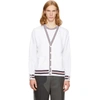 Thom Browne Reconstructed V-neck Cardigan & Long Sleeve Pocket Tee In White