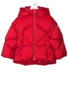 Moncler Kids' Gulsen Water Resistant Convertible Down Puffer Jacket In Red