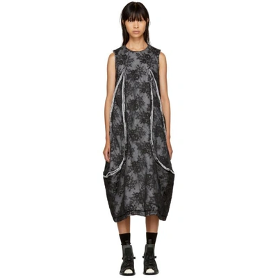 Comme Des Garçons Comme Des Garcons Black Padded Floral Lace Dress In Black X Black