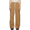 Jw Anderson Contrast Stitch Wide Leg Track Pants In Brown