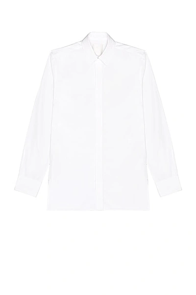 Givenchy Contemporary Long Sleeve Shirt With 4g Embroidery In White
