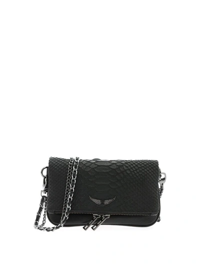 Zadig & Voltaire Rock Nano Savage Clutch Bag In Black