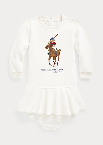 Ralph Lauren Babies' Polo Bear Dress & Bloomer In White