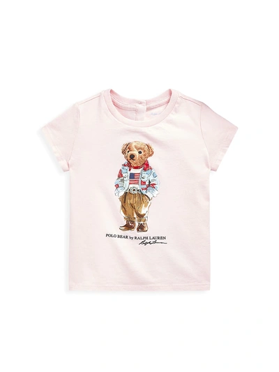 Ralph Lauren Baby Girl's Polo Bear T-shirt In Hint Of Pink