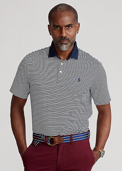 Ralph Lauren Classic Fit Performance Polo Shirt In Pure White/cruise Navy