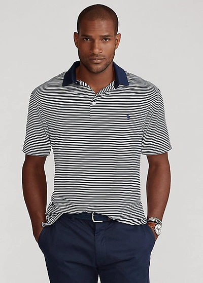 Polo Ralph Lauren Performance Jersey Polo Shirt In Andover Heather/navy