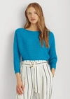 Lauren Ralph Lauren Cable-knit Boatneck Sweater In Summer Topaz