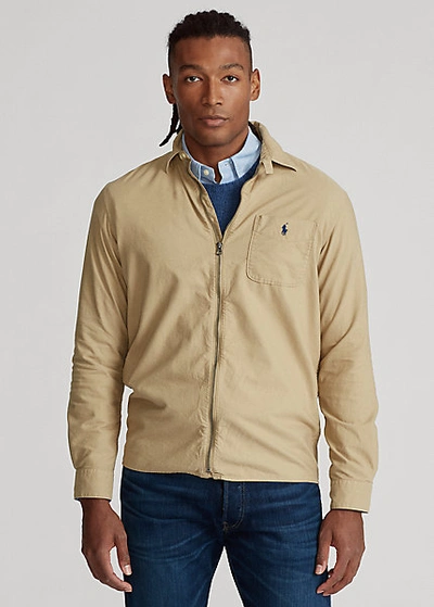 Polo Ralph Lauren Oxford Full-zip Overshirt In Surrey Tan ModeSens