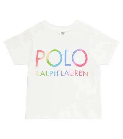 Polo Ralph Lauren Kids' Toddler Girls Rainbow Logo Jersey T-shirt In White