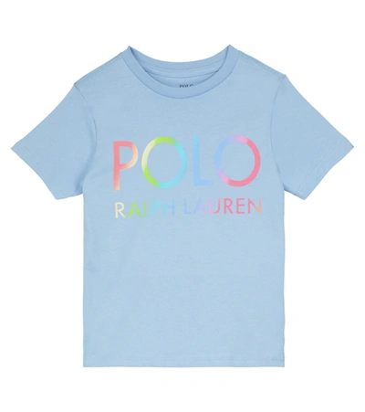 Polo Ralph Lauren Kids' Logo Cotton Jersey T-shirt In Chambray Blue
