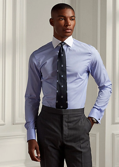 Ralph Lauren End-on-end French-cuff Shirt In Med Blue | ModeSens
