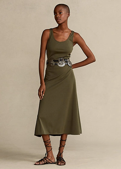 Ralph Lauren Jersey Tank Dress In Expedition Olive