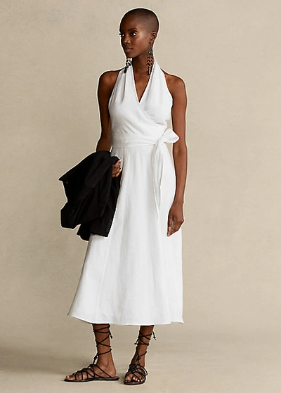 Linen white discount dress ralph lauren