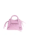 Balenciaga Neo Classic Mini Leather Crossbody In Pink/silver Embossed