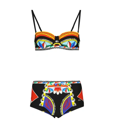 Dolce & Gabbana Printed Underwired Bikini In Multicolor