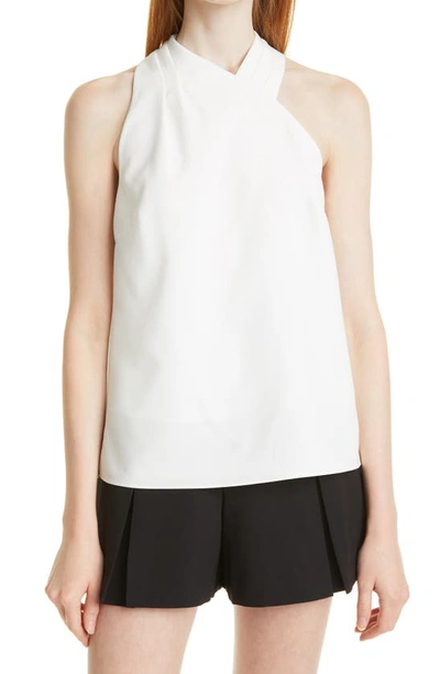 Milly Preston High-neck Cady Top In Ecru