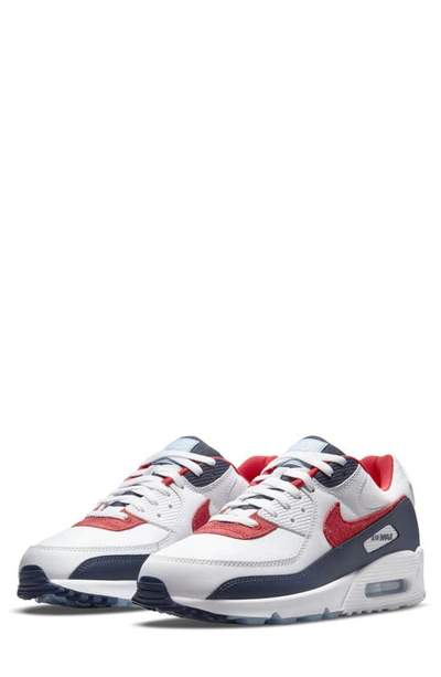 Nike Air Max 90 Sneaker In White/red/navy