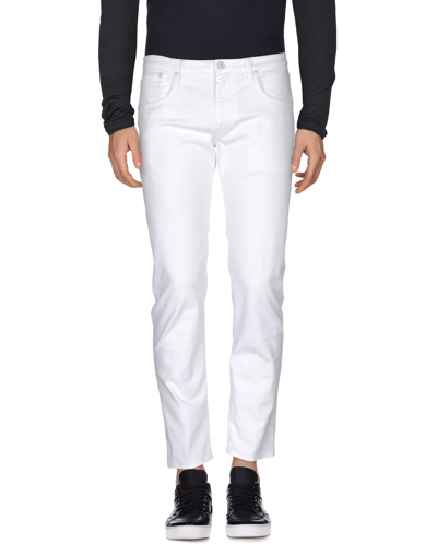 People (+)  Man Pants White Size 33 Cotton, Elastane