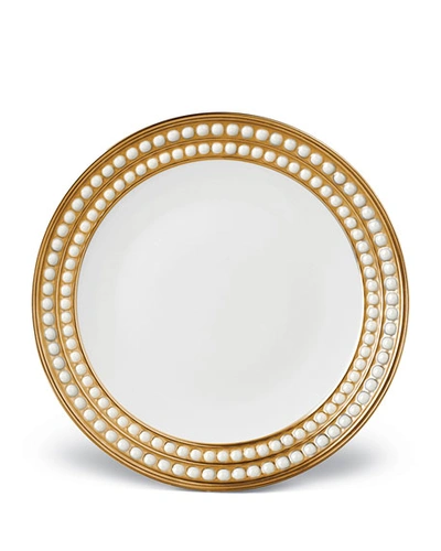 L'objet Perlee Gold Dessert Plate In Gold And White