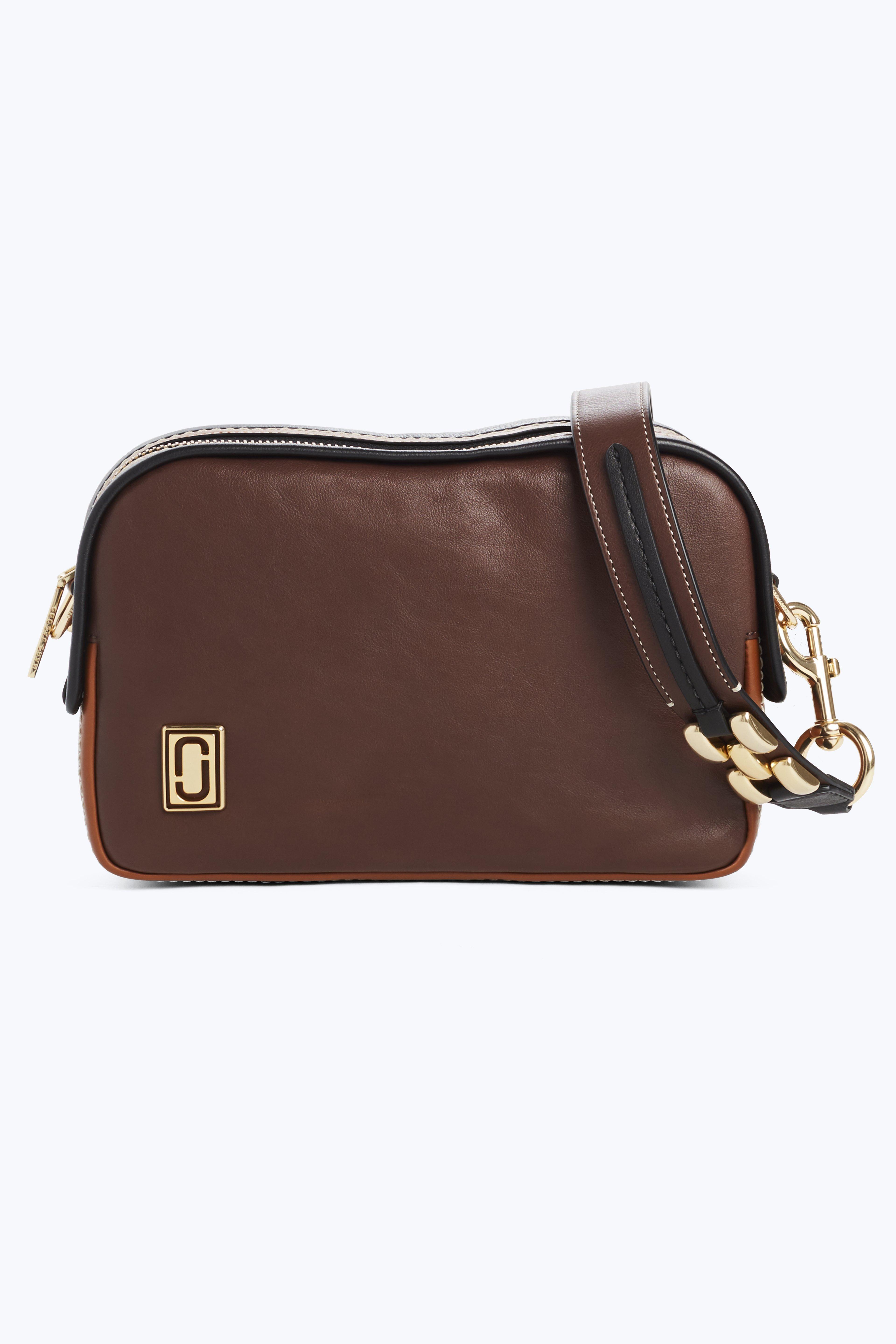 Marc Jacobs The Squeeze Bicolor Leather Crossbody Bag In Mustard