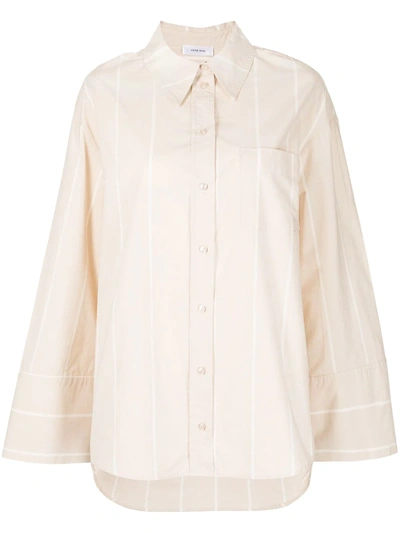 Anine Bing Allie Camel Stripe Organic Cotton Button-up Shirt In Multi