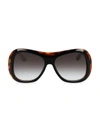 Victoria Beckham Women's Sulptural 59mm Shield Sunglasses In Black Tortoise