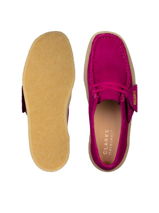Clarks Wallabee Cup Nubuck Womens Berry Shoes In Pink | ModeSens