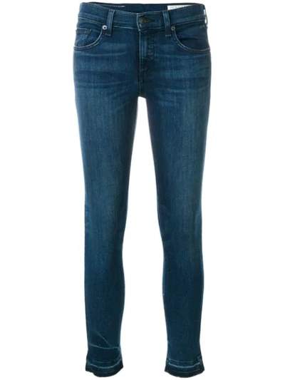 Rag & Bone High-rise Skinny Ankle Jeans W/ Released Hem In Blue