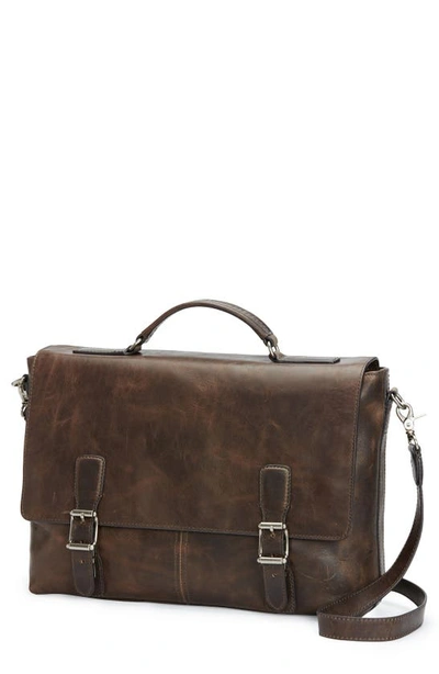 Frye Logan Leather Briefcase In Slate